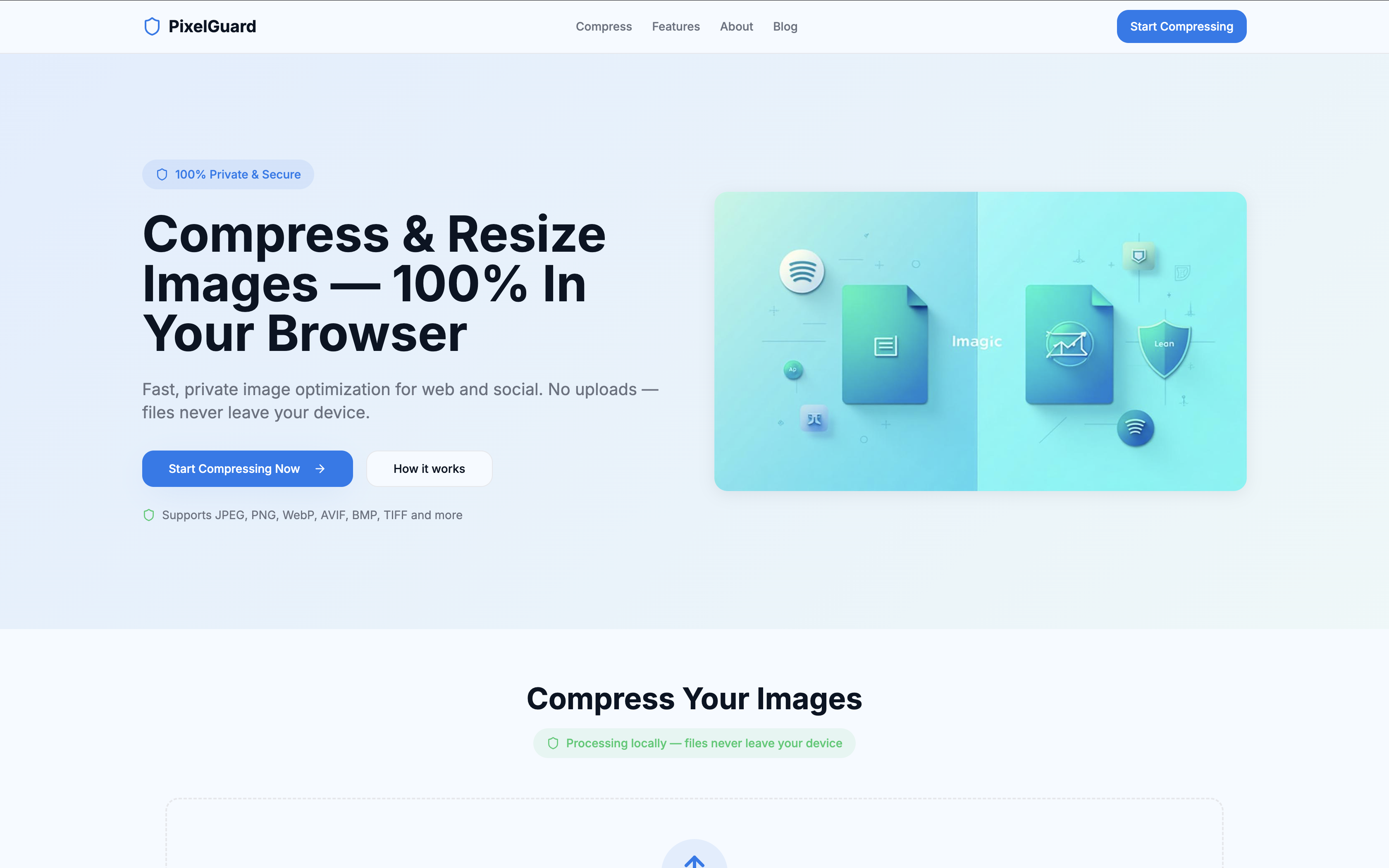PixelGuard - Free Browser Image Compressor & Resizer