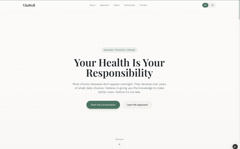 VitaWell – Health & Wellness Digital Experience